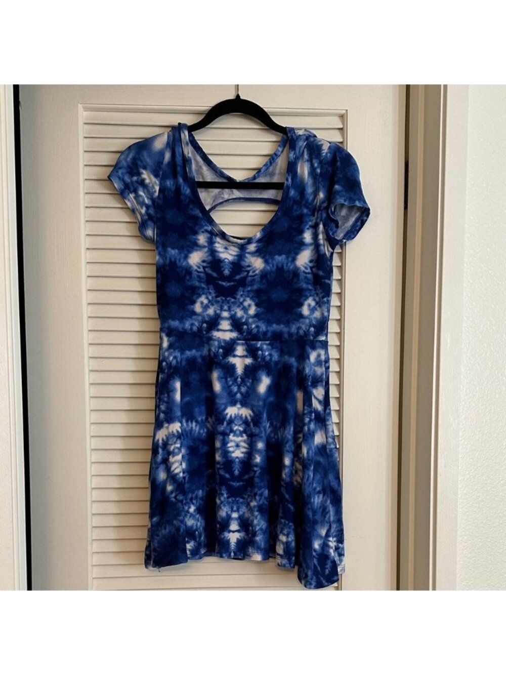 Blue Tie-Dye Women's Dress